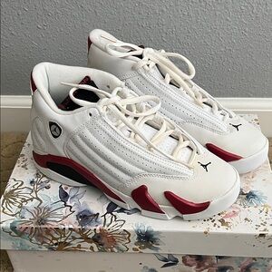 Air Jordan Retro 14 - White/Black-Varsity Red, Size 6.5
